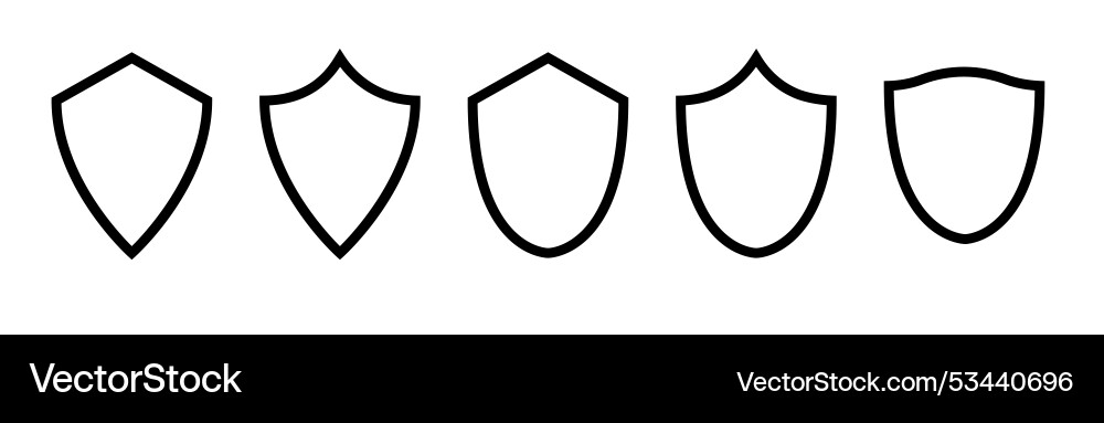 Shield frame set collection signs empty Vector Image