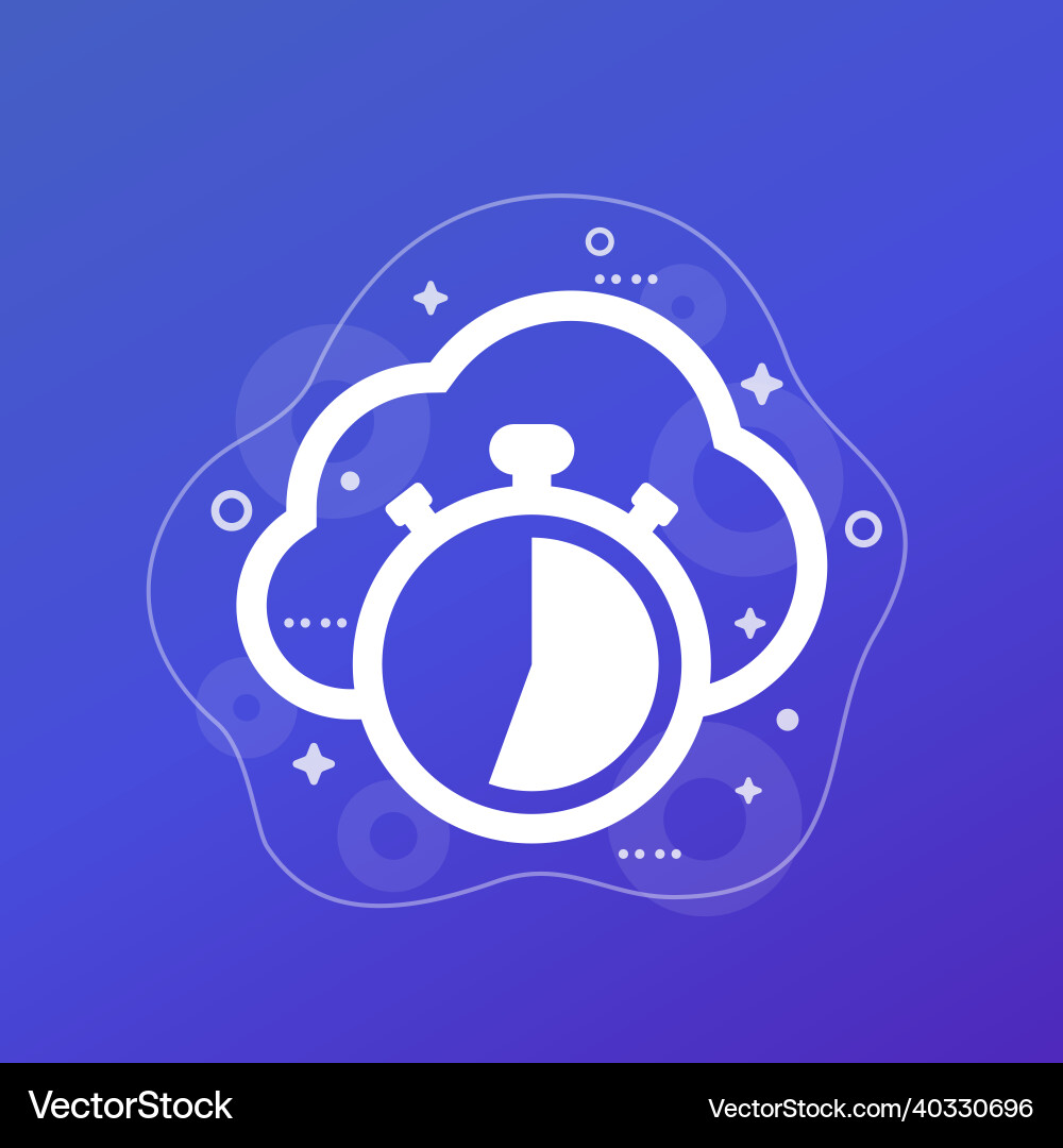 Timer and a cloud icon design Timer and a cloud icon design vector image