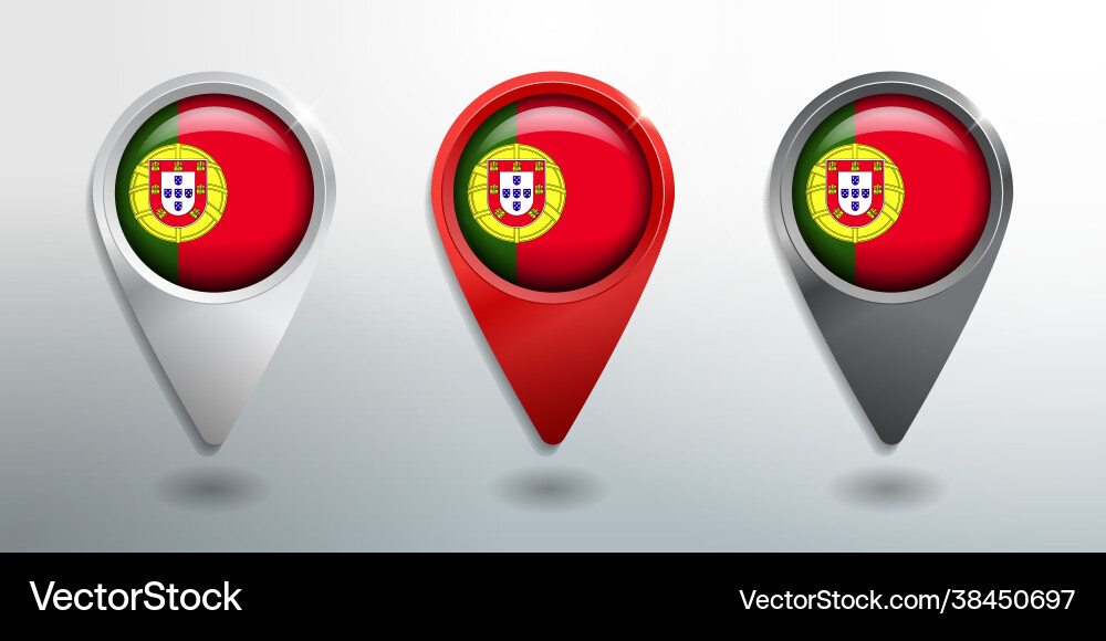 3d pointer tag and location marker with round Vector Image