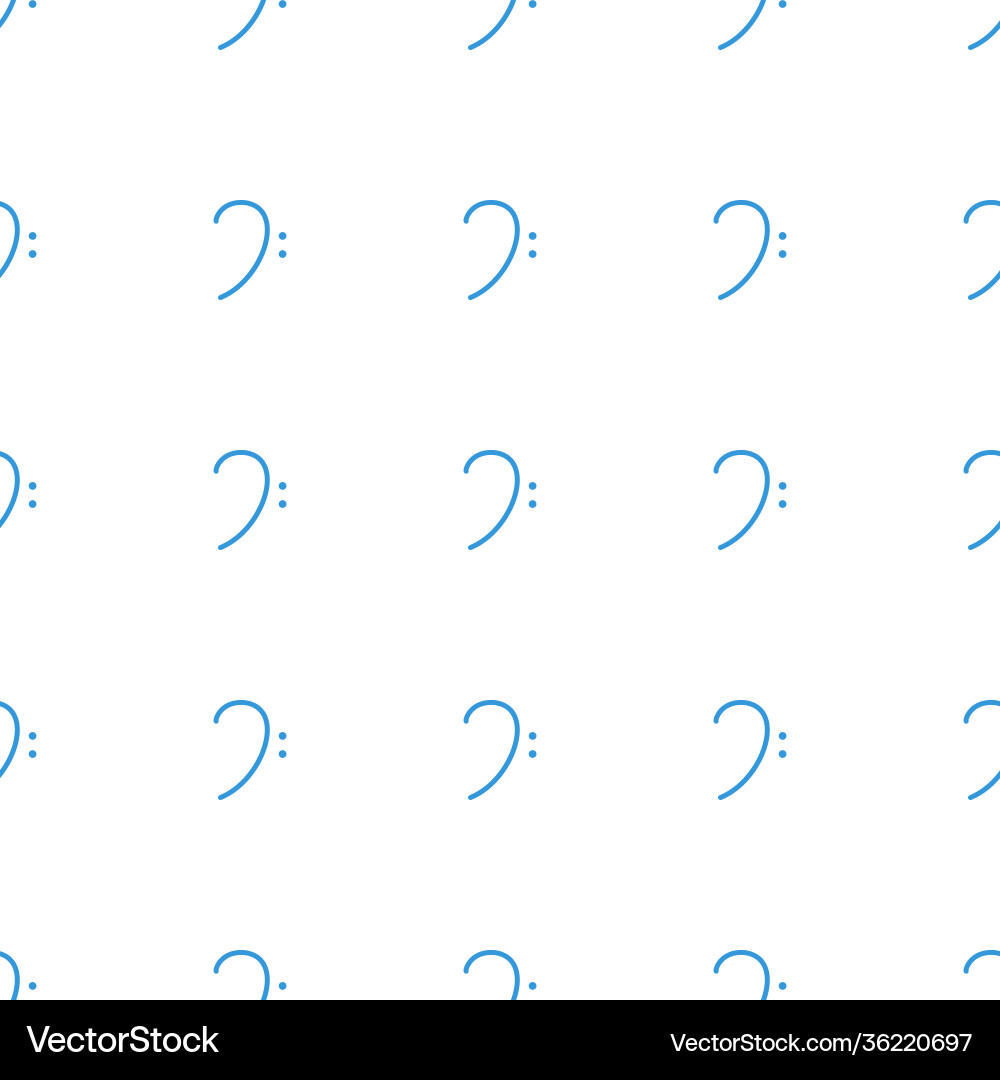 Bass clef icon pattern seamless white background Vector Image