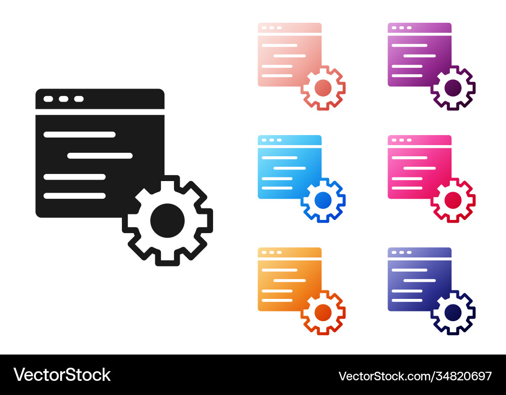 Black computer api interface icon isolated Black computer api interface icon isolated vector image