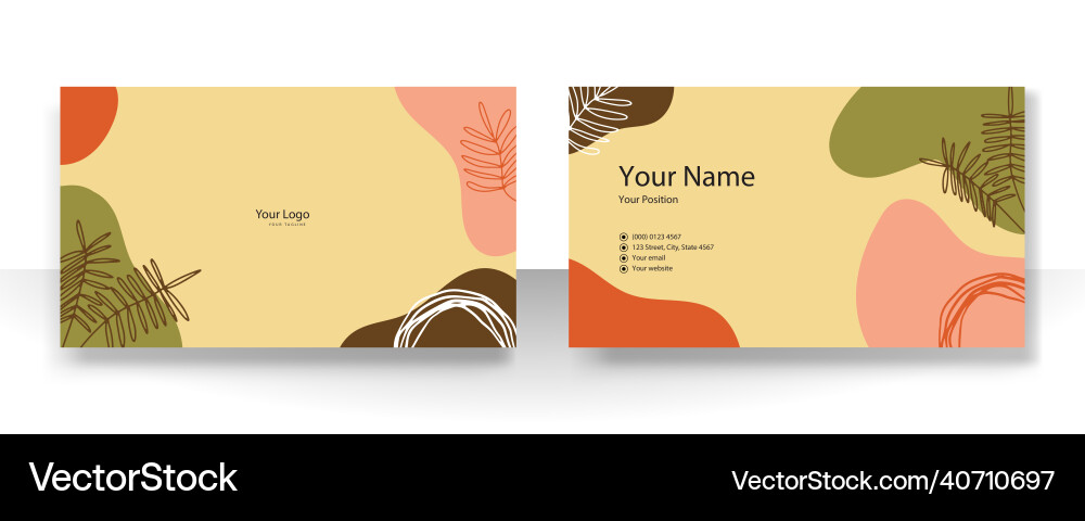 Business card design with nude tan champagne soft Business card design with nude tan champagne soft vector image
