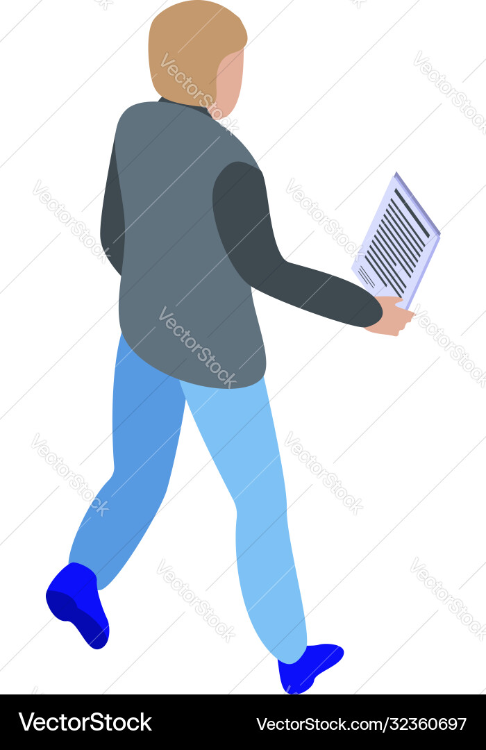Children goes programming icon isometric style Vector Image
