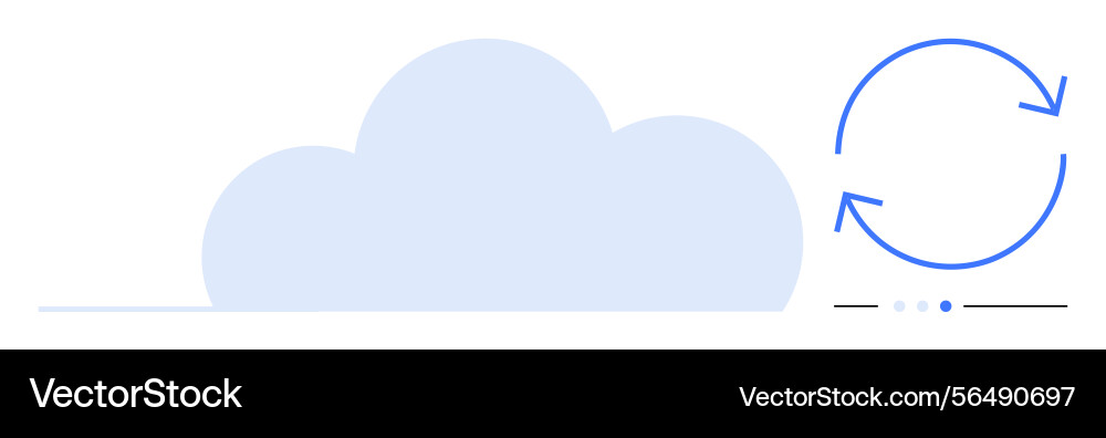 Cloud synchronization concept with circular arrows Cloud synchronization concept with circular arrows vector image