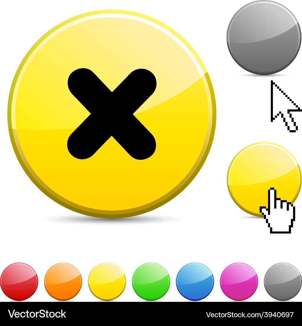 Cross glossy button vector image