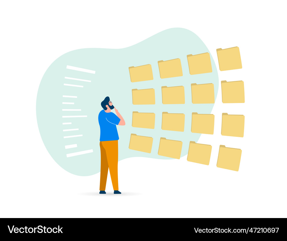 Efficient document management system for business vector image