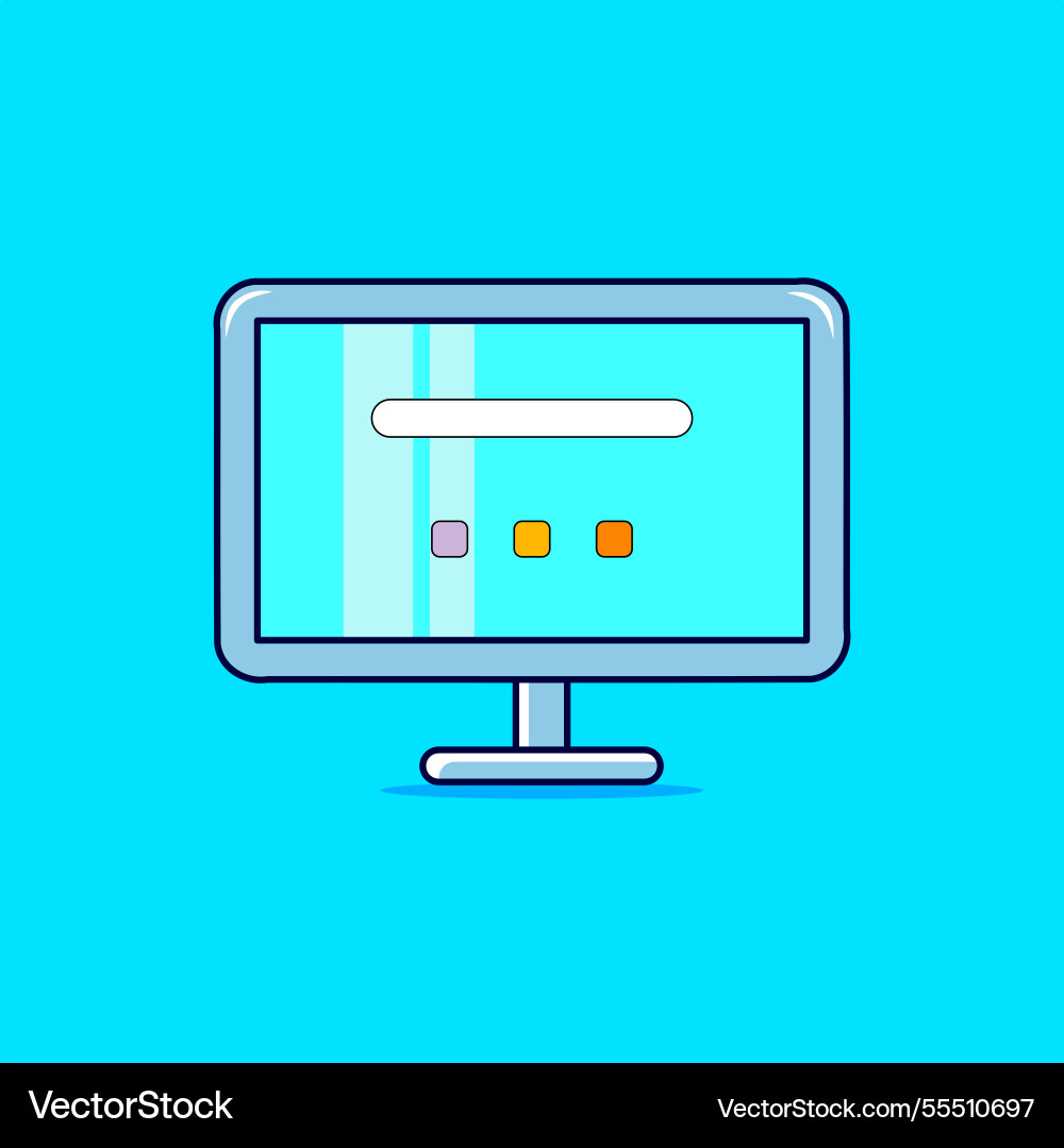 Flat design computer monitor icons Flat design computer monitor icons Vector Image