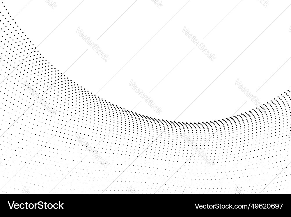 Flowing dots particles wave pattern halftone Flowing dots particles wave pattern halftone vector image