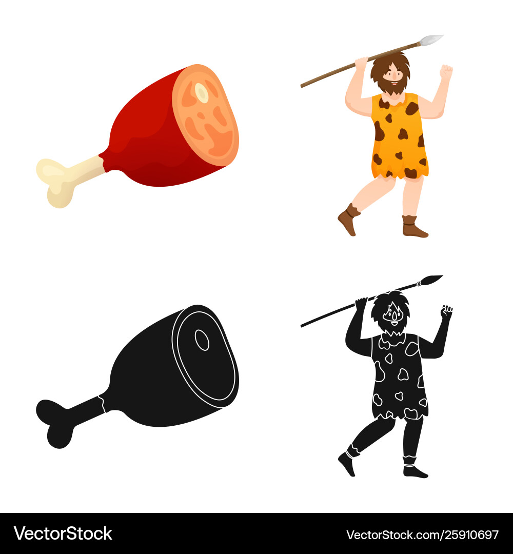 Isolated object evolution and neolithic symbol Vector Image