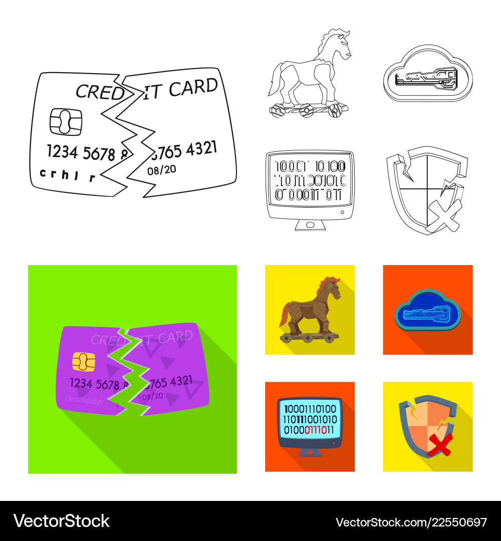 Isolated object of virus and secure sign Isolated object of virus and secure sign vector image
