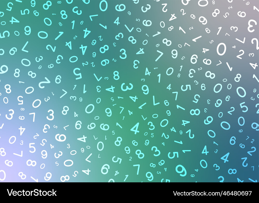 Random number gradient pastel math background Random number gradient pastel math background vector image