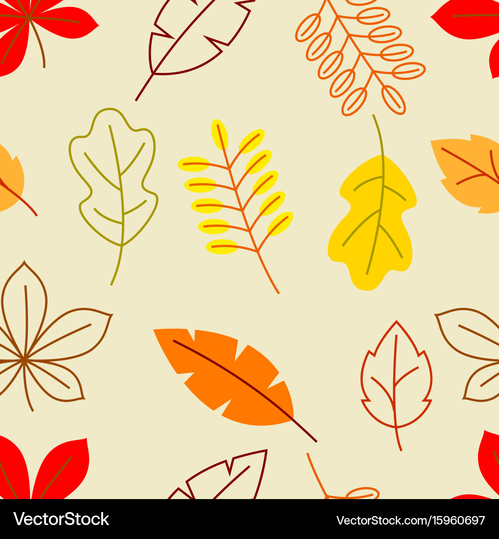 Seamless floral pattern with stylized autumn Vector Image