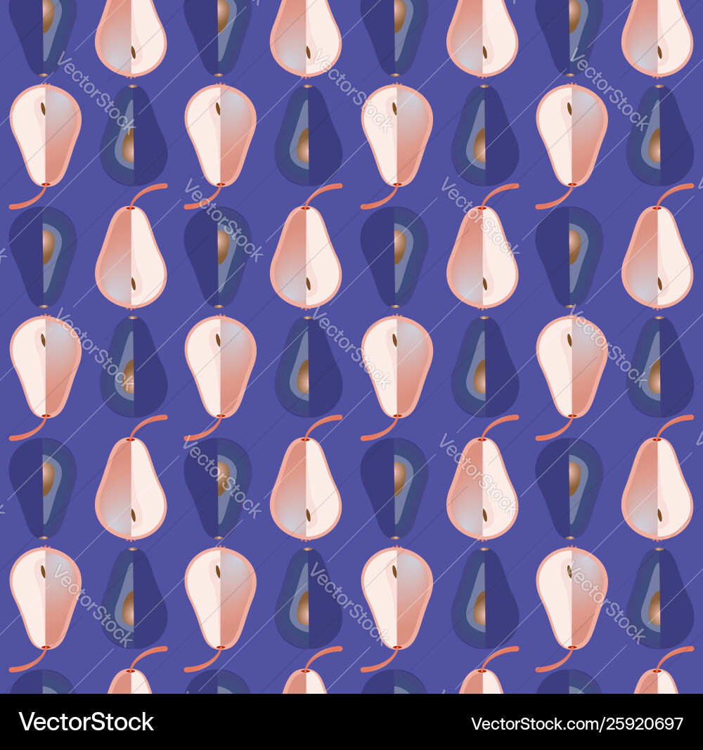 Seamless pattern with avocado and pear vector image