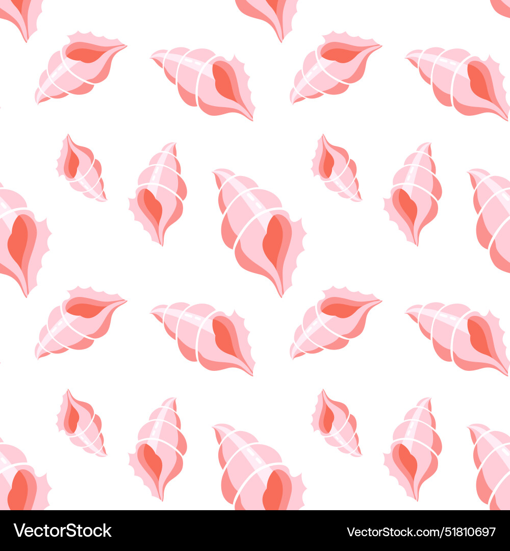 Seamless pattern with seashell vector image