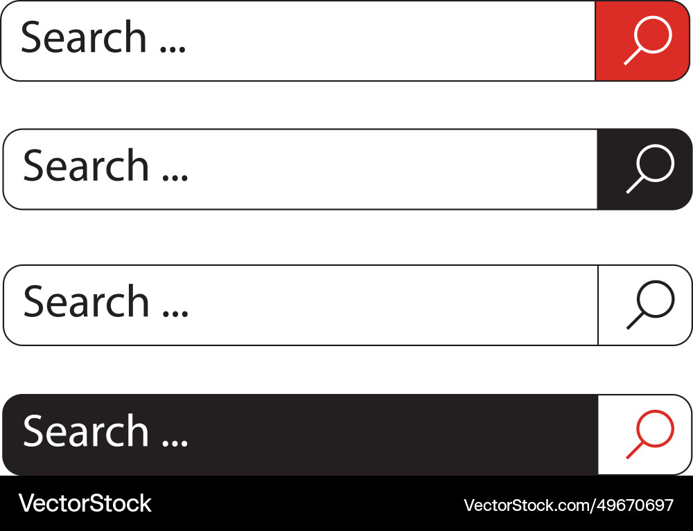 Search bar design element set Search bar design element set vector image