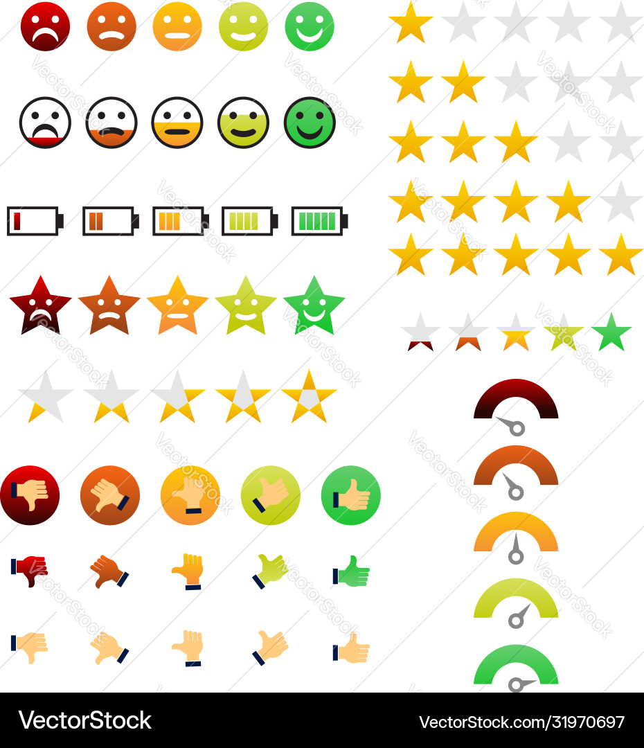 Set rating system icons vector image