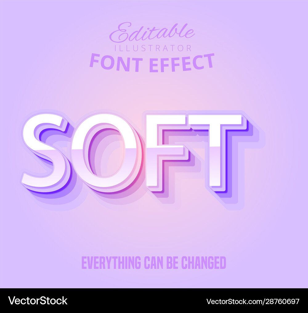 Soft text editable effect vector image
