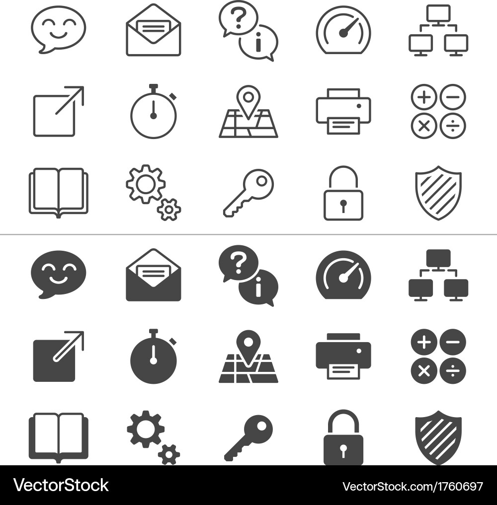Thin Application Icons Vector Image