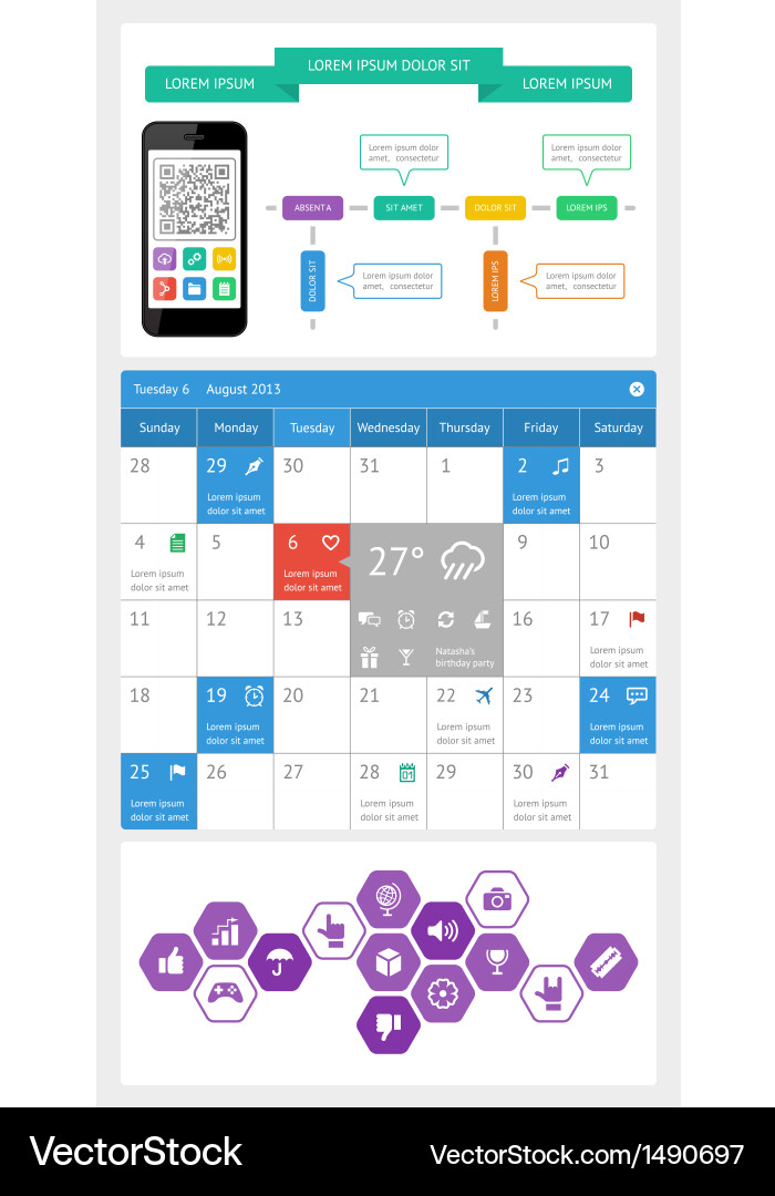 Ui infographics and web elements Vector Image