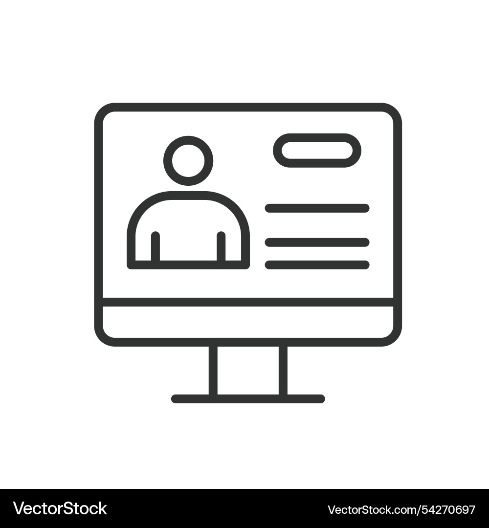 Web account profile icon in line design vector image