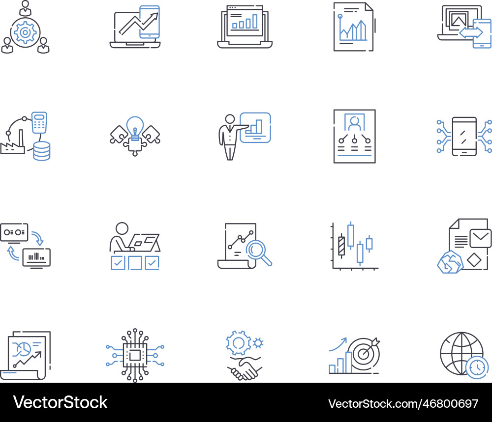 Web design line icons collection layout Web design line icons collection layout vector image