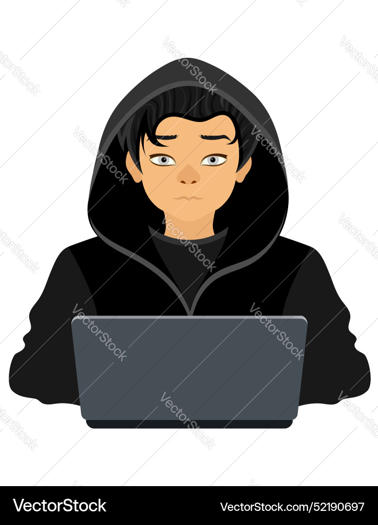Young Hacker Programmierer es Spezialist Coder Young Hacker Programmierer es Spezialist Coder vektorbild