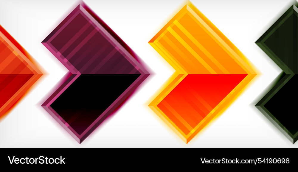 Arrow symbols created with 3d effects and line Vector Image