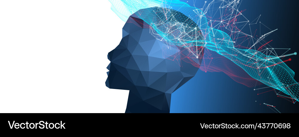 Artificial intelligence concept creative brain Vector Image