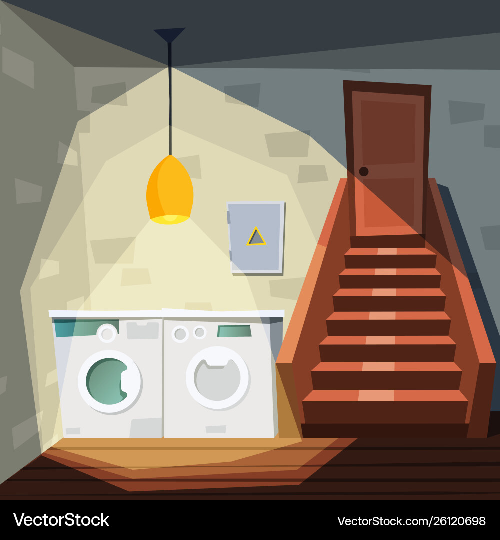 Basement cartoon house room with Basement cartoon house room with vector image