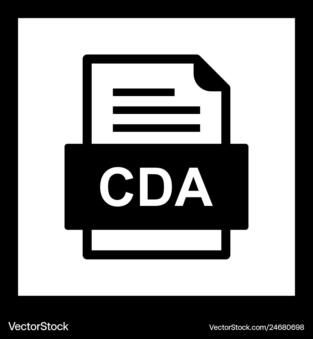 Cda file document icon vector image