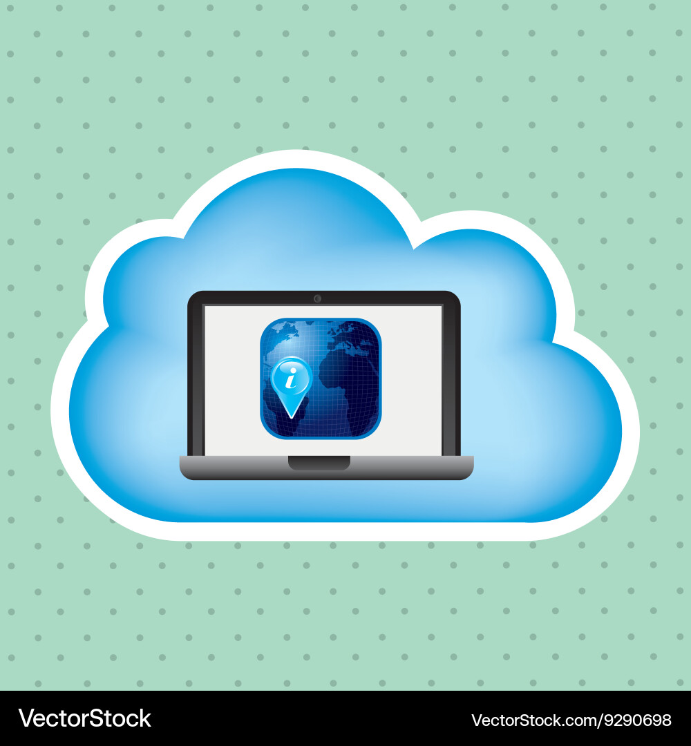 Cloud computing design vector image
