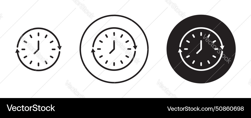 Course of time icon set clock countdown Vector Image