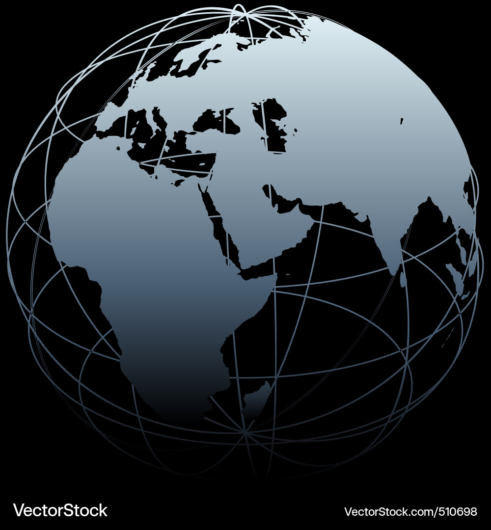 Earth Globe Symbol - Linien der Breite & Länge Vektorbild