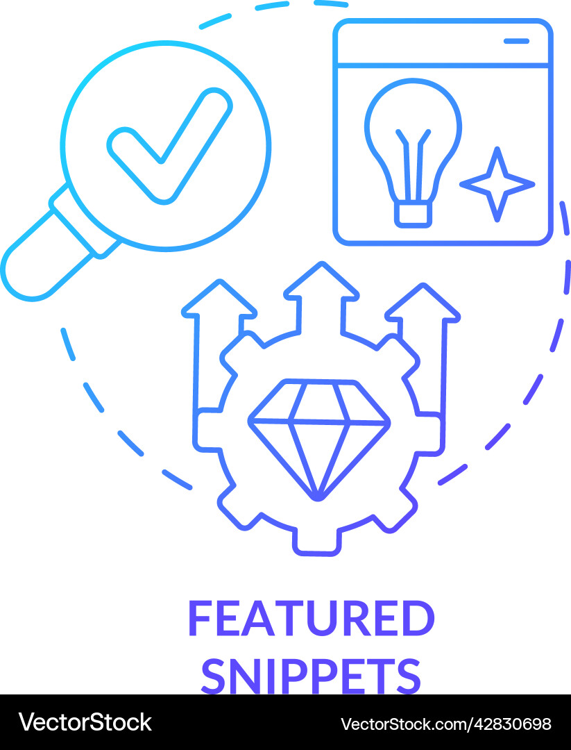 Featured snippets blue gradient concept icon Featured snippets blue gradient concept icon vector image