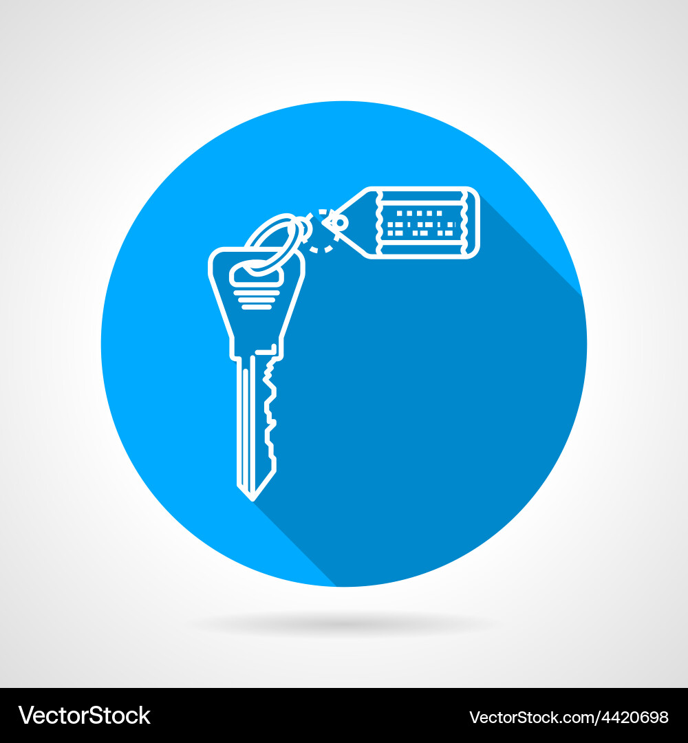Flat round icon for key with tag vector image