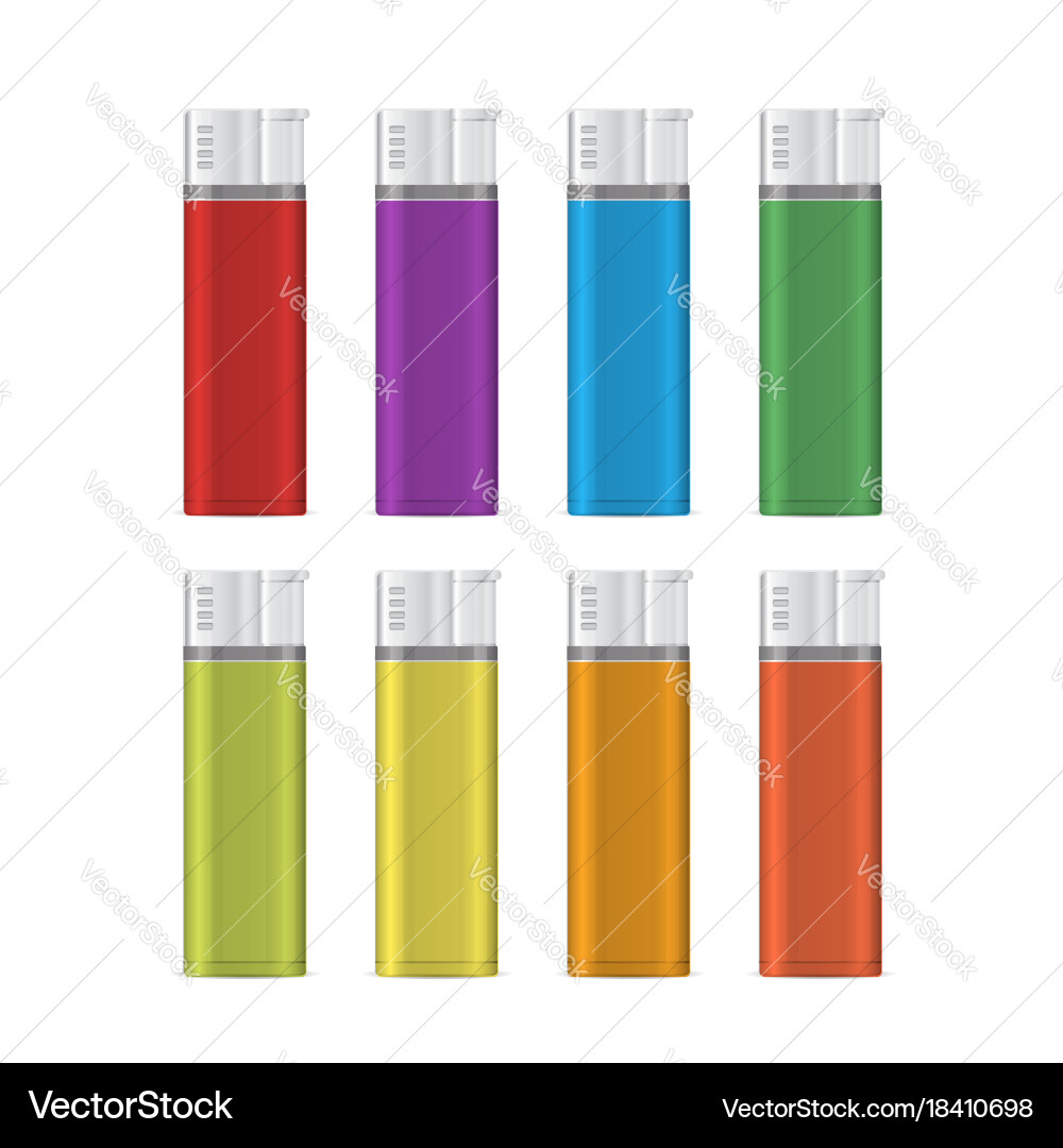 Gas lighter empty mock up set Vector Image