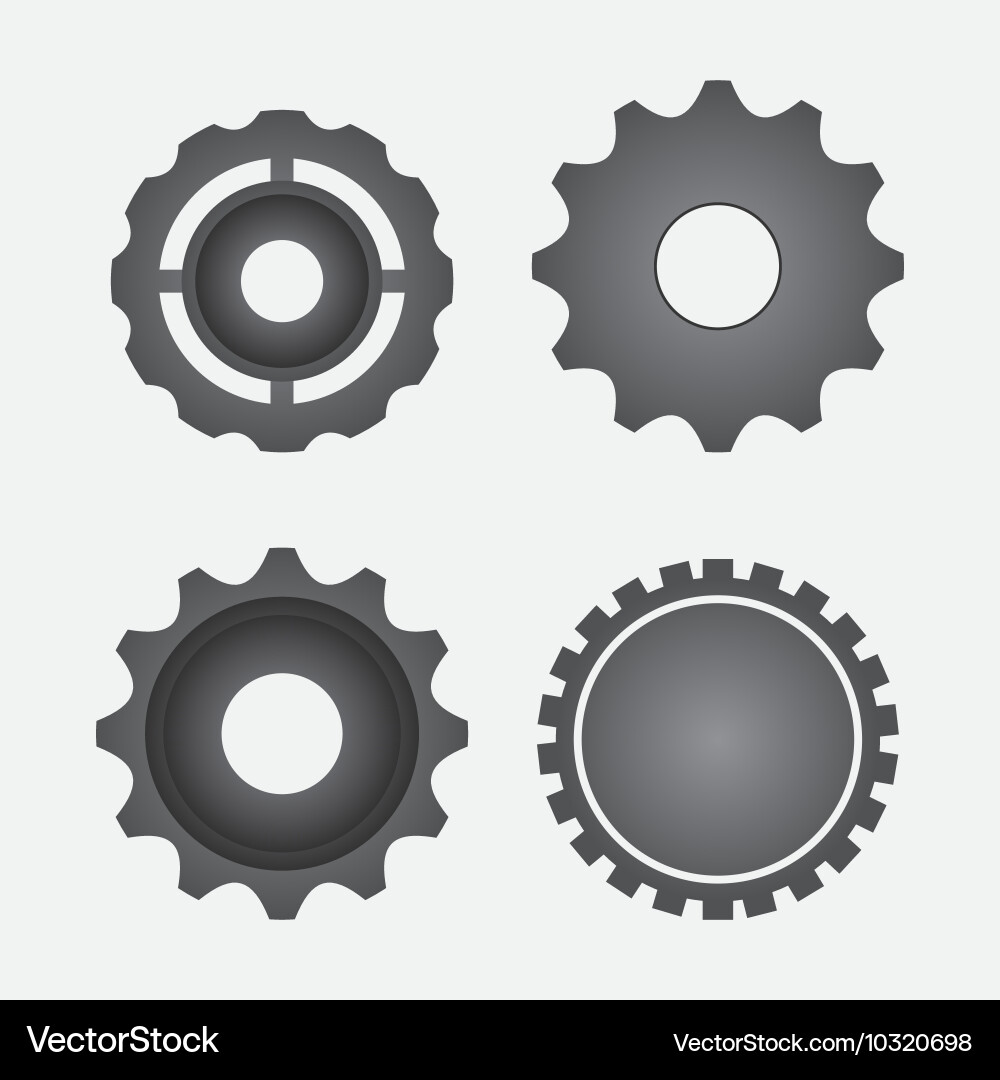 Gear cog machine part set design Vector Image