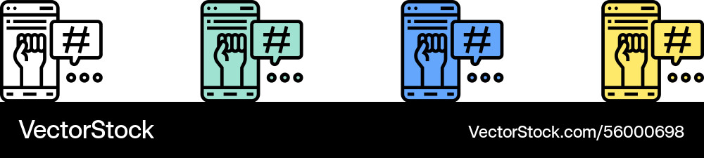 Hashtag-Symbol Umriss grün blau und gelb Stil Hashtag-Symbol Umriss grün blau und gelb Stil vektorbild