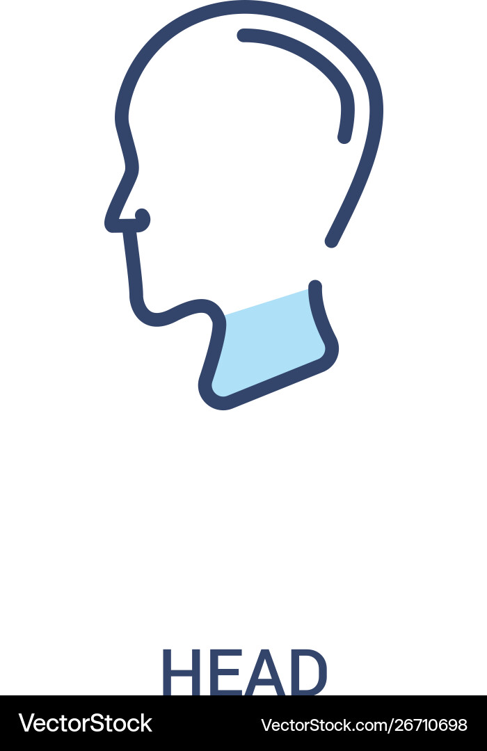 Head concept 2 colored icon simple line element Head concept 2 colored icon simple line element vector image
