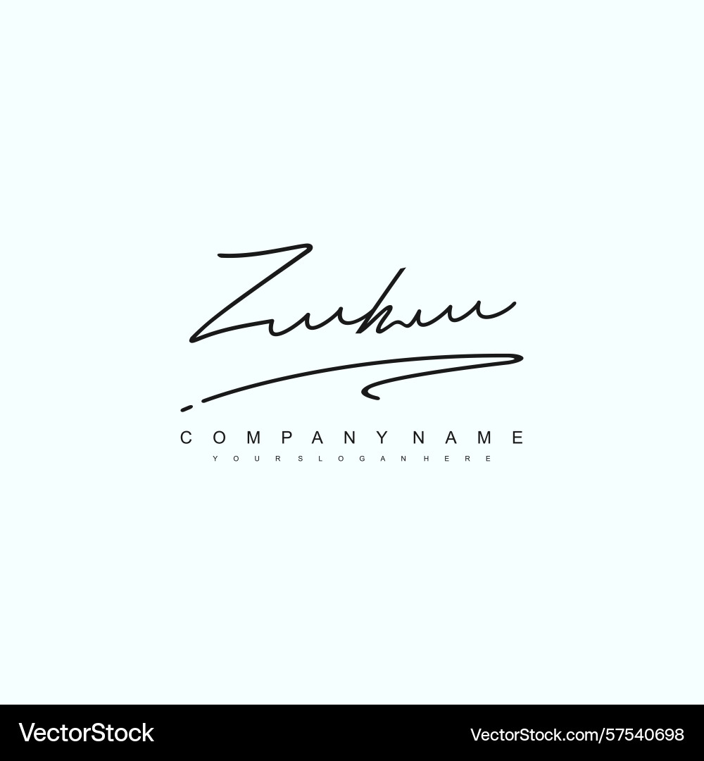 Minimal signature logo design with zh initials Vector Image