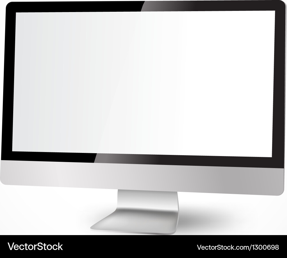 Modern computer with white display vector image