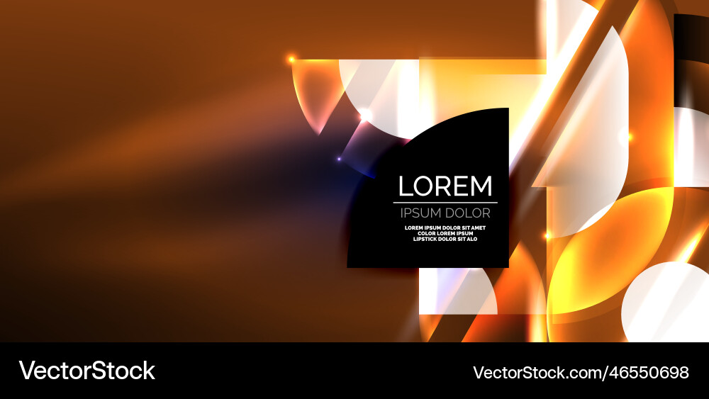 Neon round shapes lines and triangle elements hi Vector Image