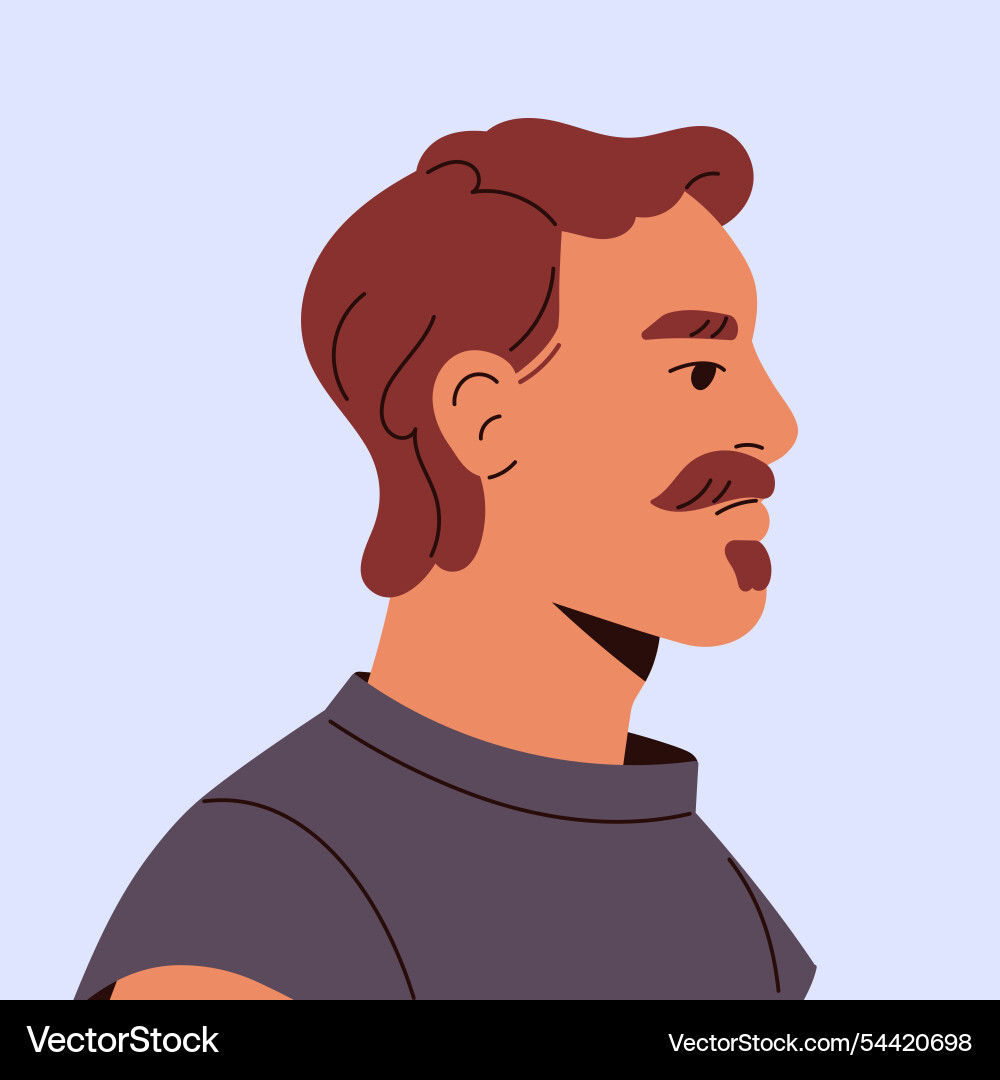 Profile of man with zappa beard style portrait Profile of man with zappa beard style portrait vector image