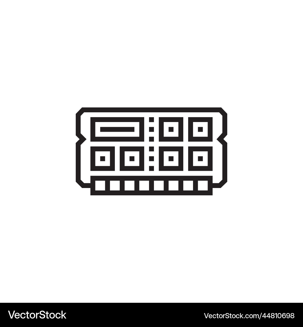 Ram icon computer component outline style Ram icon computer component outline style vector image