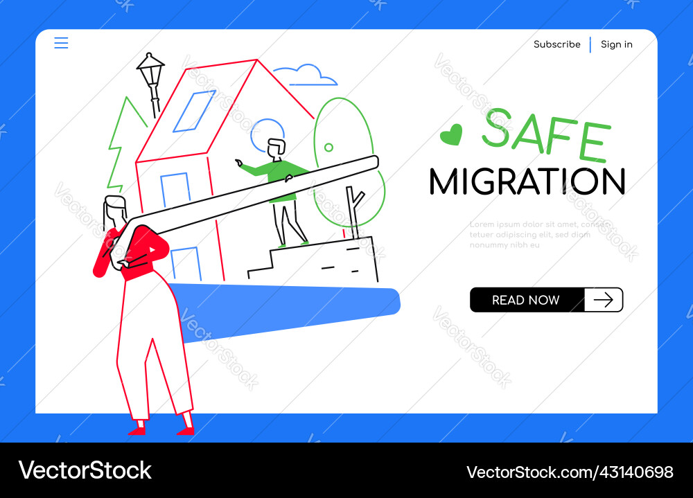 Safe migration - modern flat design style web Safe migration - modern flat design style web vector image