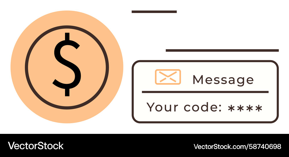 Secure payment notification with verification code Secure payment notification with verification code Vector Image