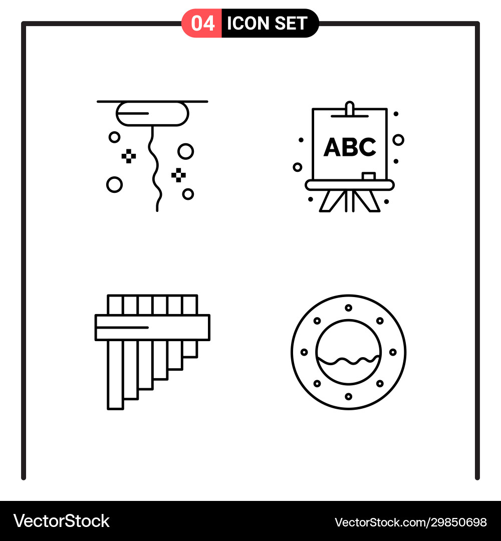 Set 4 line style icons for web and mobile Set 4 line style icons for web and mobile Vector Image