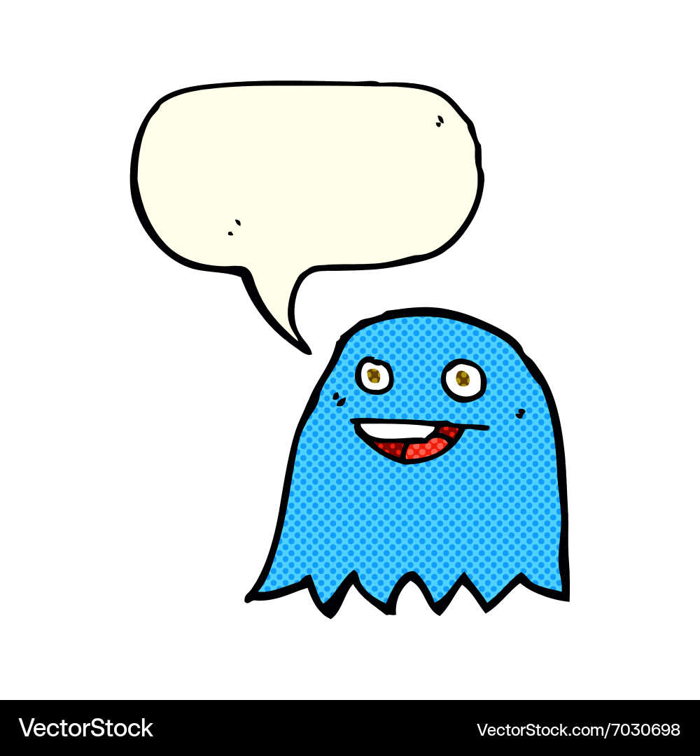 Smiling Ghost in Speech Bubble vector image