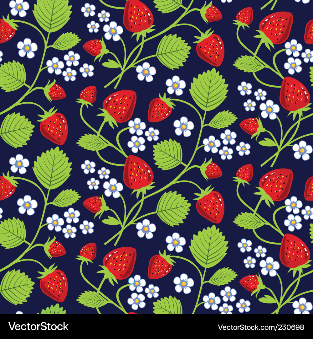 Strawberries seamless Royalty Free Vector Image