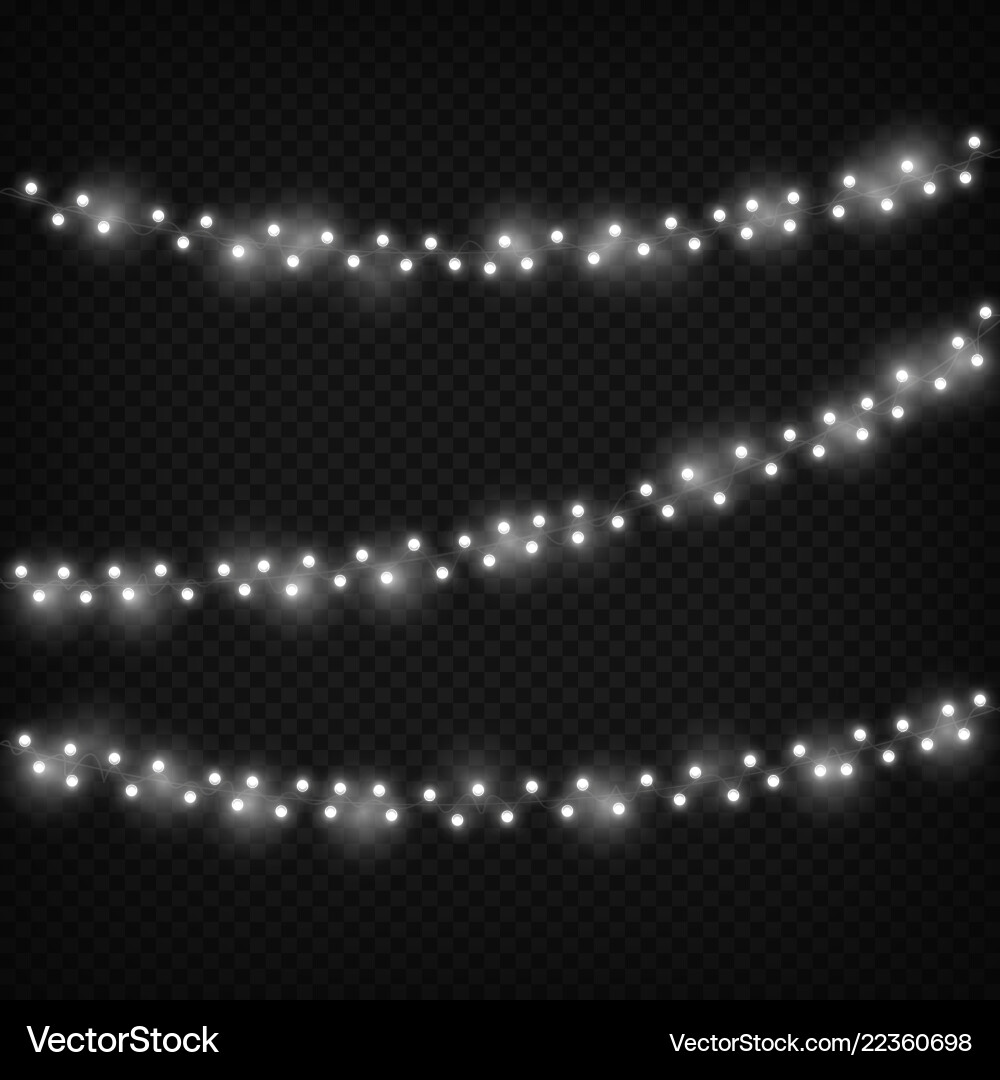 White christmas lights festive light decoration White christmas lights festive light decoration vector image